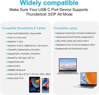 FGNS. Adaptador Tipo-C a VGA hembra,Adaptador Thunderbolt 3 (Tipo-C) Macho a VGA Hembra Compatible con Google Chromebook Pixel Mac Book Pro 2020,2019,2018, Lenovo 900, DELL XPS 13 - details 2