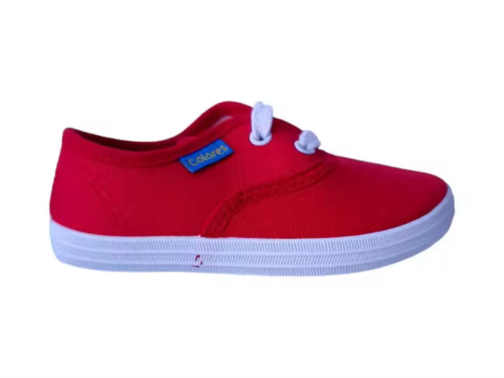Colores Zapatilla Lona 2417 Rojo Verano Casual Cordones - 1