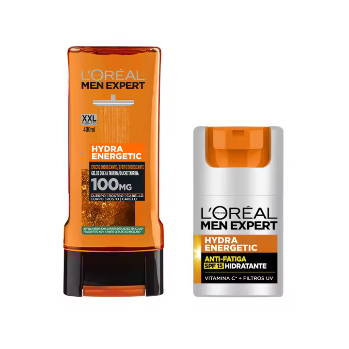 L'Oréal | Rutina Men Expert Hydra Enegertic Crema Hidratante Anti-Fatiga 24h con SPF15 50ml + Gel de ducha hydraenergetic 400ml - 1