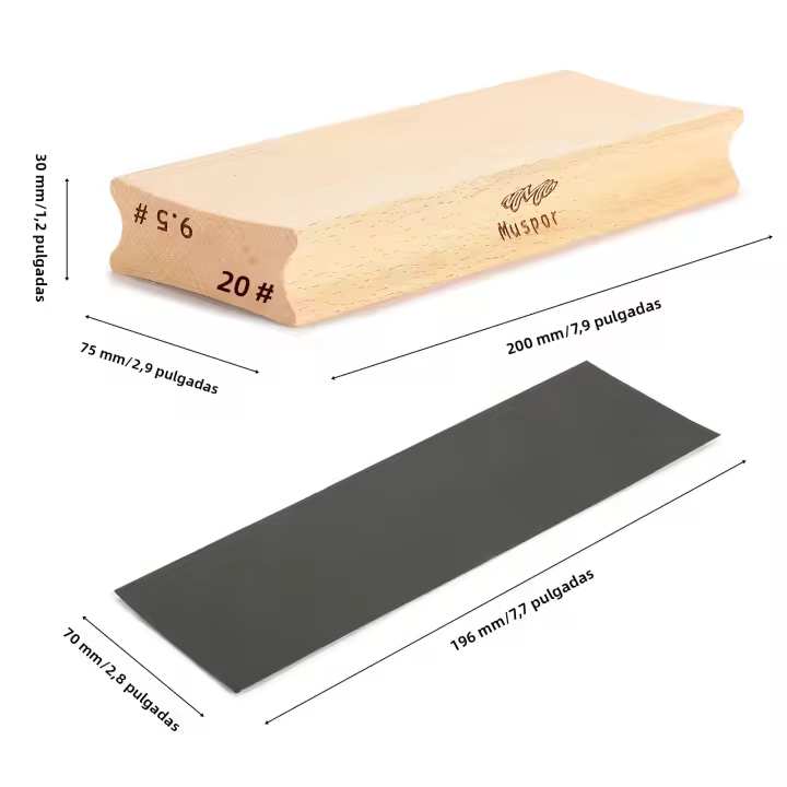 Bloque De Pulido De Radio De Dedal De Guitarra Con Papel De Herramienta Para Luthier De Guitarra Madera Doble Radio Accesorios De Guitarra - 1