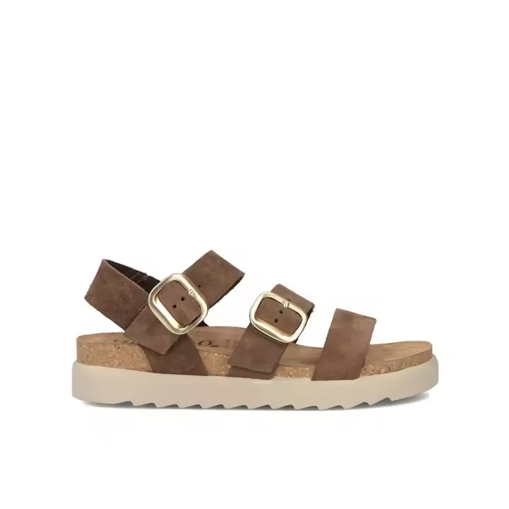 Yokono TUNEZ 127 Sandalias con plataforma para mujer marrones en piel 85312 - 1