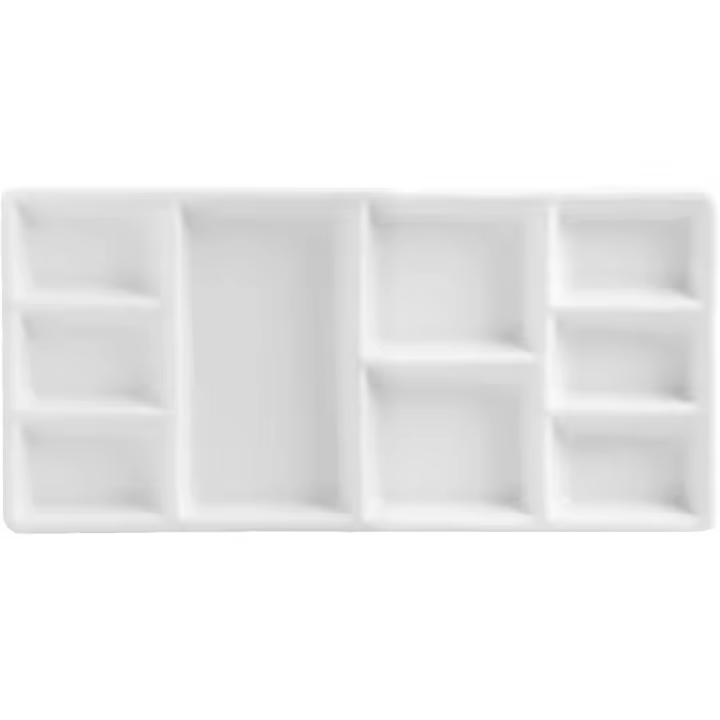 Paleta de Pintura Rectangular de Cerámica para Acuarela Pintura acrílica al oleo 9 mechones - 1