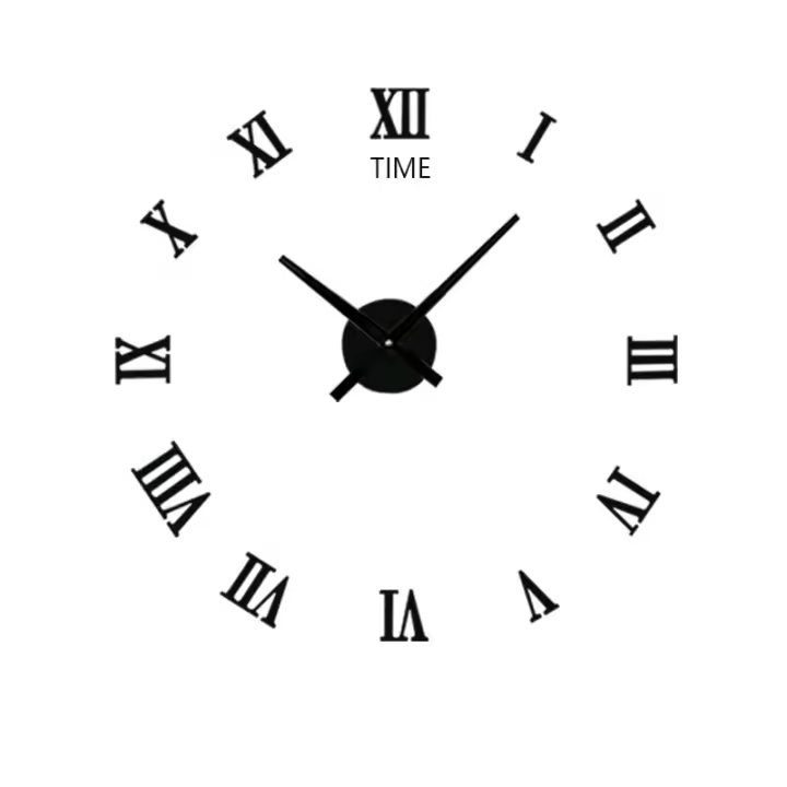Reloj de Pared European Vintage Industrial-Números-Romanos-Reloj de Metal Silencioso - Negro - 1