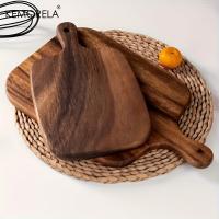 Tablero De Cortar De Madera Con Mano Para Pescado Queso Pan Postres Frutas Y Verduras Diseño Estilizado Duradero Y Seguro Para Alimentos - details 3