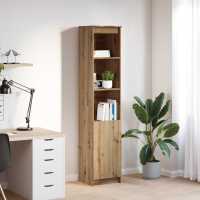 vidaXL Aparador alto roble 37,5x35x180 cm madera de ingeniería en color Negro/Gris hormigón/Roble artisan y más - details 2