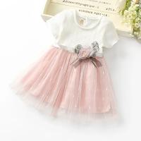 Vestido De Bebé Para Verano Con Decoración De Flores Vestido De Princesa Para Fiesta De Cumpleaños Para Niñas Ropa De Bebé Material De Algodón Estilo Dulce - details 1