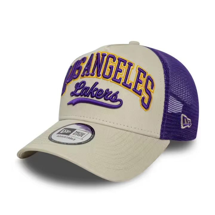 Gorra hombre LA Lakers NBA Script 9FORTY E-Frame Trucker Crema - 1