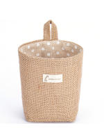 Bolsa De Almacenamiento En Pared Estilo Nórdico Pequeña Cesta Colgante Para Artículos Variados Organizador De Cosméticos Y Juguetes En Algodón Y Lino - details 4