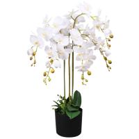 vidaXL Planta Artificial Orquídea con Macetero Altura Total 75 cm Color Blanco,  Rosa, y mas - details 0