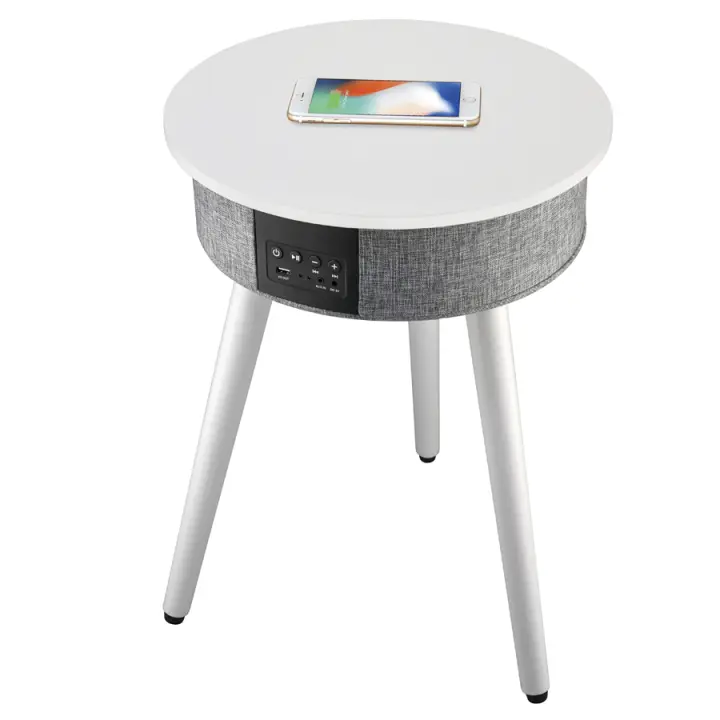 AIC Electronic Devices - Mesa Altavoz Bluetooth Portátil, con Base de Carga inalámbrica para móviles Qi y Puerto de Carga USB - 1