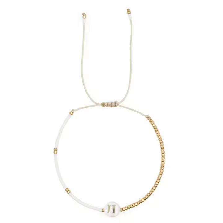 Pulsera De Letras Go2BoHo Con Encantos Asimétricos Y Contraste De Colores Con Cuentas Miyuki Y Caracoles Para Mujer Joyería Moda - 1
