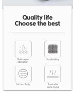 Juego De Toallas De Microfibra Para Hotel Tamaño 35*75cm/70*140cm En Colores Gris Y Verde Absorbentes Suaves Para Playa Y Baño - details 2