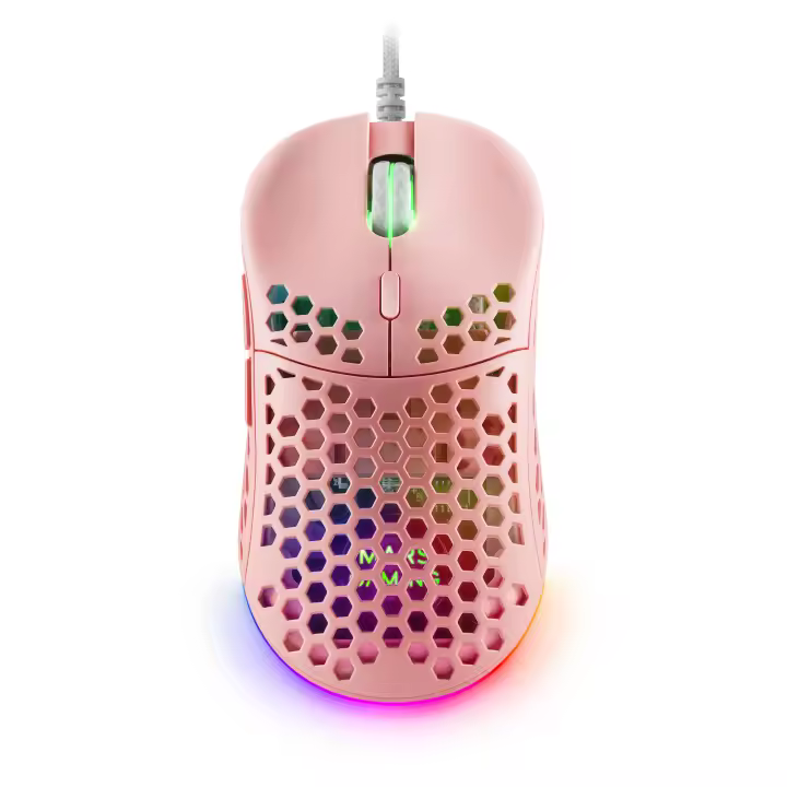 Mars Gaming MM55, Ratón Gaming RGB Chroma, Ultra-ligero 55g, 12800 DPI, Ratón PC Negro, Rosa o Blanco - 1
