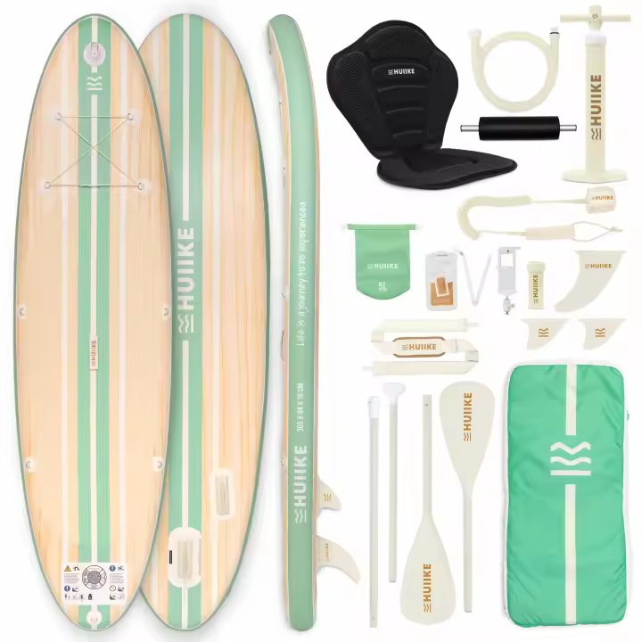Tabla Paddle Surf Hinchable con Accesorios Premium - HUIIKE | Tabla Padel Surf Hinchable con Remo Doble Uso y Asiento Kayak | Stand Up Paddle Board Gran Estabilidad y Resistencia | Pádel SUP Board - 1