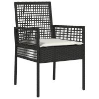 Set de Bistro de Jardín de 3 Piezas con Cojines Ratané Negro - details 3