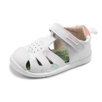 Titanitos sandalias para niña de piel lavables y respetuosas con velcro mod. B500 Hadas color blanco - details 0