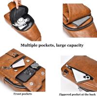Bolso bandolera para hombre, bandolera de piel sintética, impermeable, para hombre y mujer, mochila informal de viaje para senderismo y ciclismo. - details 3