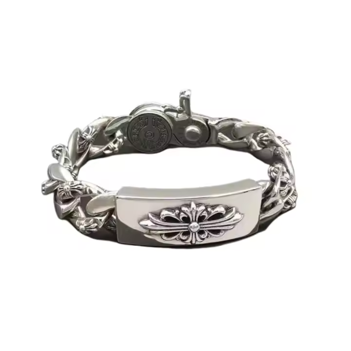 Pulsera de Cruz Gruesa para Hombres - Estilo Vintage y Rebelde，Talla 18cm/20cm/22cm - 1