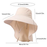 Sombrero De Bolso Para Mujer Verano Protección Solar Transpirable Con Pañuelo Capa De Piel Ligera Para Playa Viajes - details 7