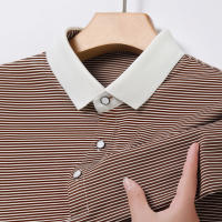 Camisa Polo De Punto Para Hombre 2024 Con Estampado De Rayas Algodón Transpirable Y Cómoda Para Negocios Casual Estilo Moderno - details 6