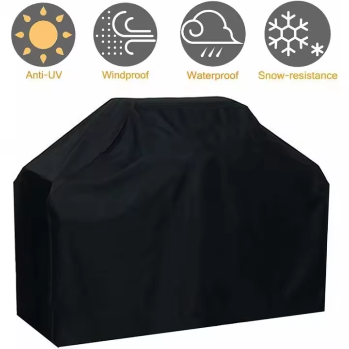 Cubierta para barbacoa de tela Oxford, impermeable y anti-decoloración, apta para parrillas Weber y Brinkmann, 145x61x117 cm - 1
