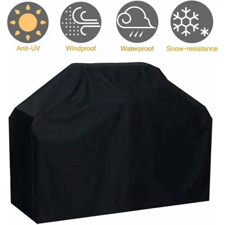 Cubierta para barbacoa de tela Oxford, impermeable y anti-decoloración, apta para parrillas Weber y Brinkmann, 145x61x117 cm - 1