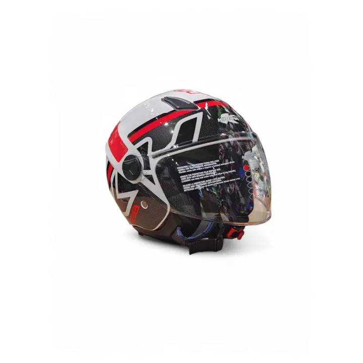 Casco Jet Kappa KV28 Join - Blanco Negro Rojo - 1