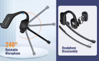 Auriculares Bluetooth Inalámbricos De Peso Ligero Para Camión Oficina Call Center Con Micrófono De Cancelación De Ruido Y Auriculares Abiertos - details 2