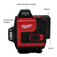 Nivel De Láser Verde Milwaukee 16 Líneas 4D Auto Nivelado 360 Grados Horizontal Y Vertical Super Potente Para Construcción Sin Cable - details 8