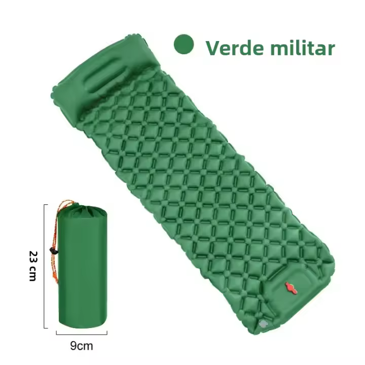 Colchón Inflable Para Camping Ultraligero Con Bomba Integrada Almohada De Descanso Para Senderismo Matrícula De TPU Nylon - 1