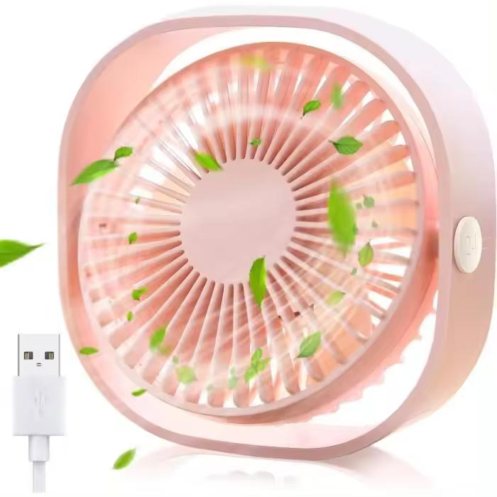 Mini ventilador, ventilador USB portátil, silencioso, ventilador USB ajustable de 3 velocidades, ventilador USB para acampar, oficina, deportes, viajes - 1