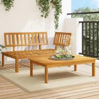 vidaXL Set de sofás de palets o mesas de jardín madera maciza de acacia en modelo Esquina + Mesa/Mesa/sofá central y más | acolchados duraderos para sofás de jardín terraza exterior - details 0