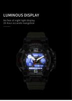Reloj Militar SMAEL 8072 De Estilo Aleación Dual Pantalla Resistente Al Agua Deportivo Táctico Para Hombres Con Luz Nocturna Y Display Analógico-digital - details 4