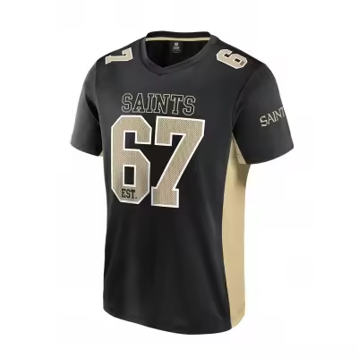 Camiseta Fanatics NFL New Orleans Saints NFL Core Franchise Top Black-Harvest Gold 007U-2103-7W-02S - 1