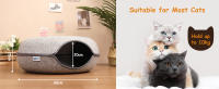 Nobleza - Túnel para Gatos de Fieltro, Cama para gatos Extraíble con Cremallera, Casa para Gatos Interior, Apta para Gatos Medianos y Grandes de Hasta 13 kg, 60×60×26cm, Gris - details 5