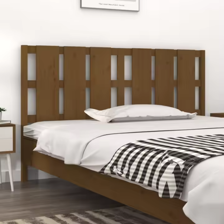 vidaXL Cabecero de cama madera maciza pino marrón miel 185,5x4x100 cm - 1