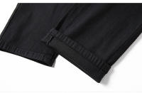 Jeans Negros Puros Para Hombre Estilo Coreano Moda Recta Cómodos Y Elásticos Clásicos De Negocios Talla Media Longitud Completa - details 10