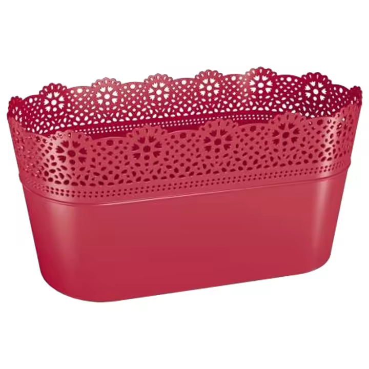 Maceta Prosperplast LACE Rosa 285x135x155mm Diseño Elegante - 1