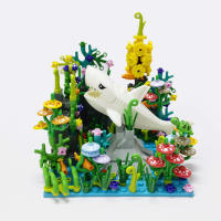 MOC Bloques De Construcción Submarina Mundo Creativo Y Lindo Con Animales Marinos Como Tiburón Y Delfín Juguetes Para Niños Set De Bloques Ciudades Para Regalo - details 3