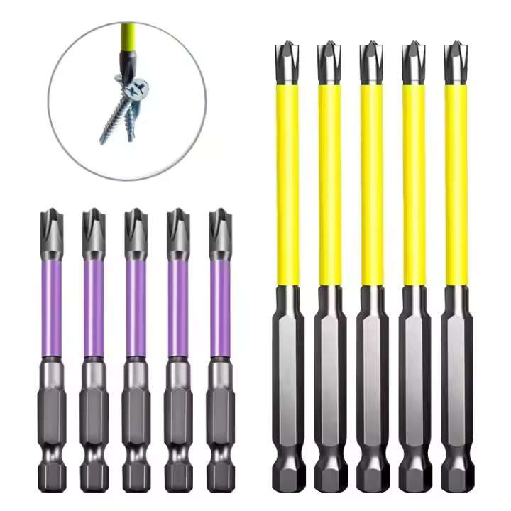 Juego De 10 Destornilladores De Manija Hexagonal Antideslizante Para Electricianos Con Acero Magnético Cruzado 65-110mm Herramienta Específica De Desmontaje - 1