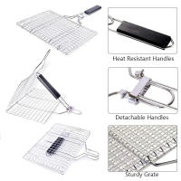 Cesta De Asado En Acero Inoxidable Con Sello Antideslizante Para Carne Y Verduras Herramienta De Barbecue Para Picnic Y Fiestas - details 2
