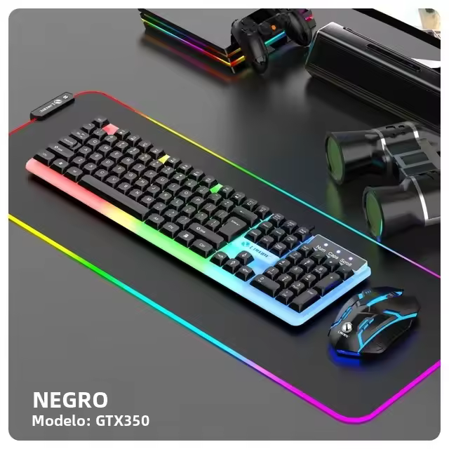 Kit De Teclado Y Ratón Para Juegos NG GTX350 Con Iluminación LED Negro Cableado USB Estilo Estándar 104 Teclas Para Computadora Y Laptop - 1