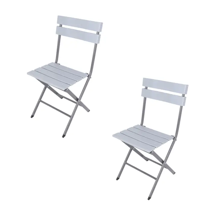 Rebecca Furniture Juego de 2 Sillas para Exterior Plástico Acero para Bares Camping - 1