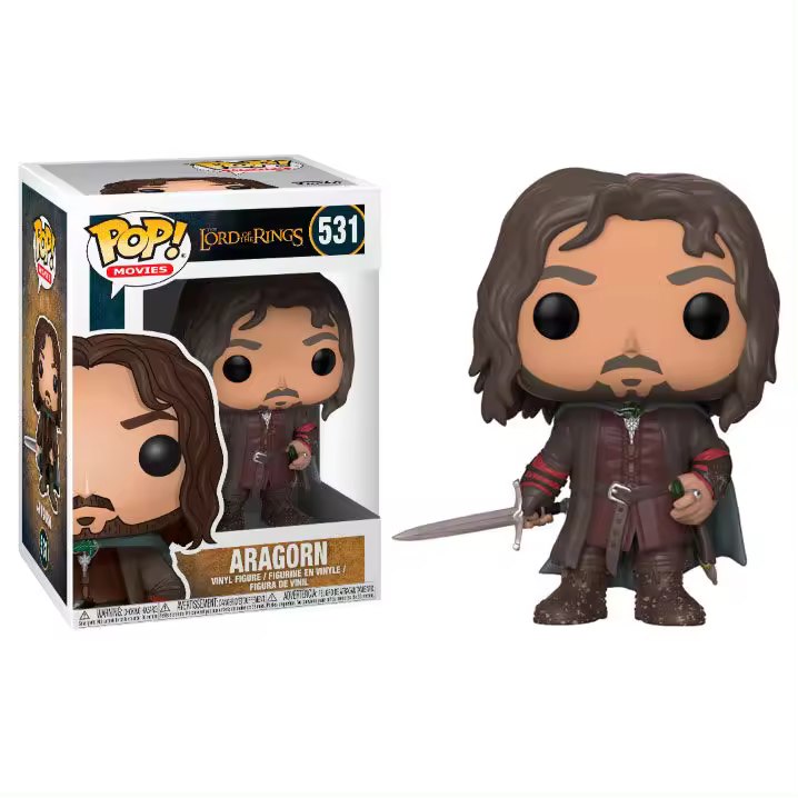 Funko Pop! Movies: The Lord of The Rings - Aragorn - el Señor de los Anillos - Figura de Vinilo Coleccionable - Idea de Regalo - Mercancia Oficial - Juguetes para Niños y Adultos - MR POPYE - 1