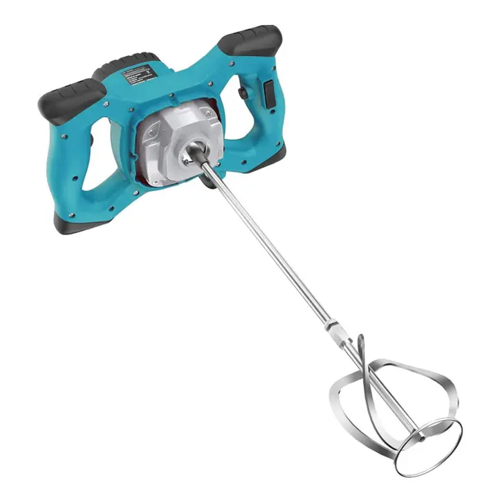 Mezclador de hormigón eléctrico portátil de 2100W, mezclador de barro para mezclar mortero, mezclador de pintura ajustable de 6 velocidades, mezclador de cemento de mano - 1