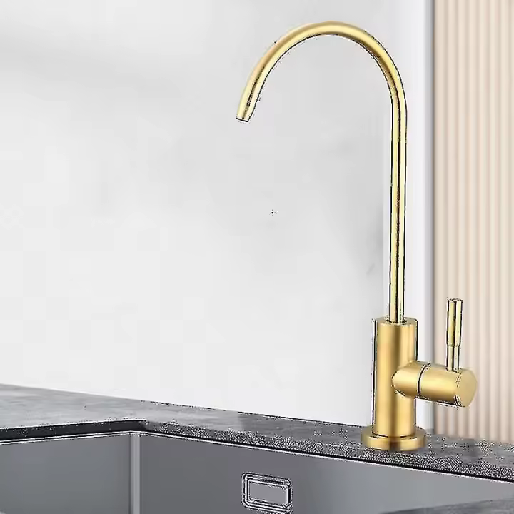 Purificador de agua grifo cepillado oro grifo ósmosis agua potable sistema de filtración 304 inoxidable Ste - 1