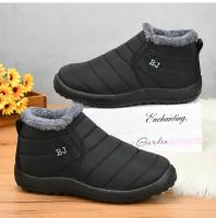Botas De Invierno Impermeables Para Hombres Y Mujeres Con Peluche Grueso Suela Gruesa Botines De Nieve Calientes Para Parejas Zapatos De Exterior Con Lining De Plush - details 12