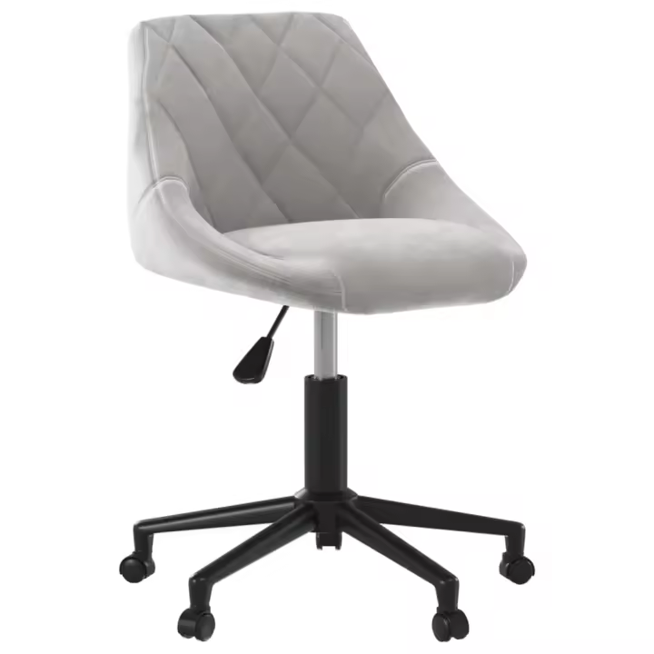 Silla de oficina giratoria de terciopelo gris - 1