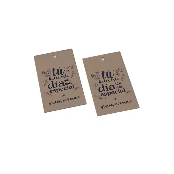 Lote de 25/50 tarjetas de cartón kraft de agradecimiento - regalos para invitados de boda comuniones bautizo aniversarios - tarjetas kraft con mensaje Tú haces este día aún más especial Gracias por venir medida de 4 x 6 cm - 1