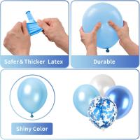 Globos azules y Blancos, juego de 60 Globos Celestes y Blancos con conceti Azul y Globos Azules metalizados - details 1